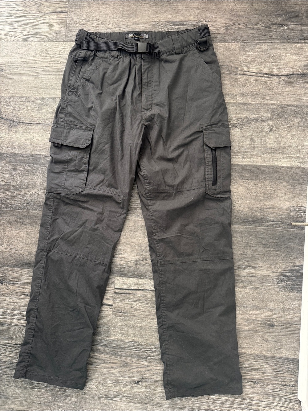 BC Clothing Men's Grey Lined Cargo Hiking Pants Size Large